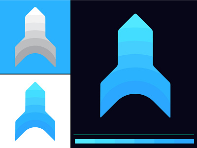 rocket concept logo design