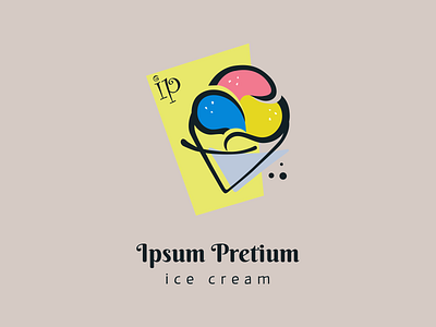 Ice Cream Parlour Logo brand identity flat logo ice cream illustration logo logodesign