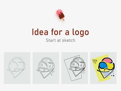 Idea for a logo design brand identity branding flat logo ice cream logodesign