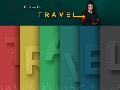 Explore the T_R_A_V_E_L explore font design graphics holiday text travel travel app typogaphy ui ux