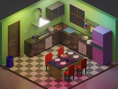 Kitchen -3d Isometric