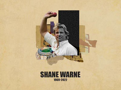 RIP Shane Warne ads banner cricket cricket legend facebook banner illustration instagram banner legend retro retrocollage retrodesign shane warne died shanewarne vintage design vintage retro