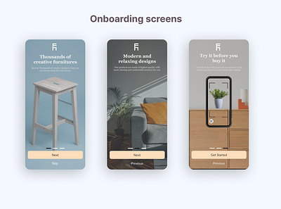 Furniture App Onboarding animation app boarding design onboarding screens ui ui ux ux