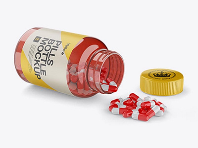 Free Opened Pills Bottle Mockup design free mockup freebie freebies mock up mockup mockup design mockup psd photoshop psd psd mockup