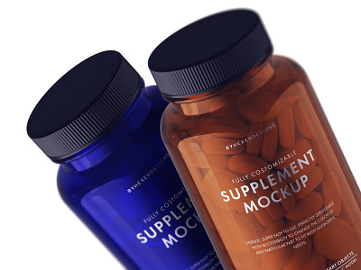 Free Supplement Pills Bottle Mockup