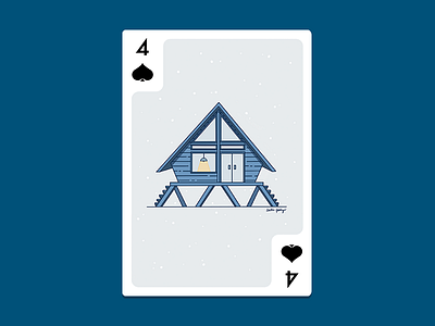 A-Frame Cabin - Playing Card