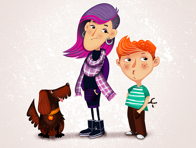 Sis and Bro :) characters illustration kids