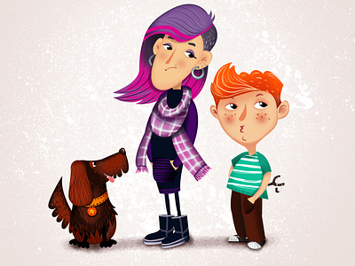 Sis and Bro :) characters illustration kids