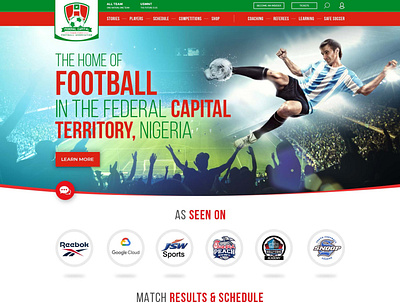 Football Association Website Design
