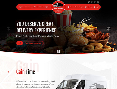 Food Delivery Company Website Design