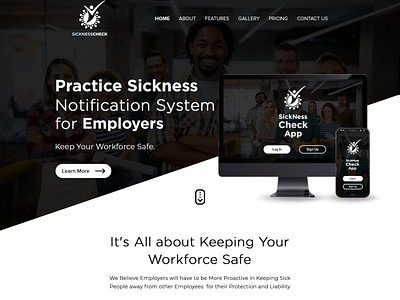 Sickness Notification App Website Design