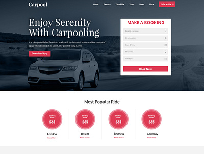Car Renting Company Website Design