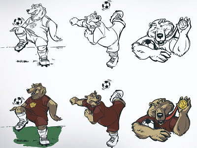 Football heroes animals artwork bear brush characterdesign design emoji football illustration motion play scetch sport