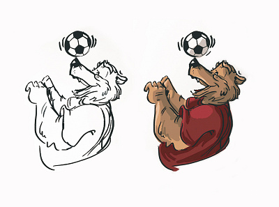 Football player animals artwork bear brush characterdesign football game illustration player scetch sport stickers