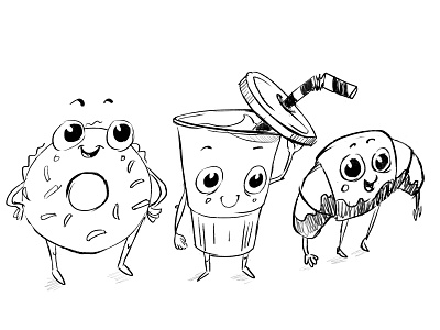 sweet team artwork brush characterdesign coffee emoji illustration lovely scetch