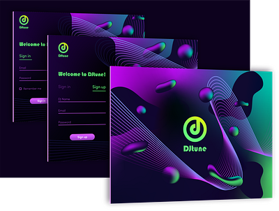 Music making app intro exploration 3d abstract design design illustration logo music app neon splash screen ui ux web app