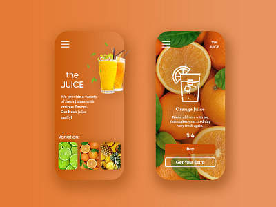The Juice | Mobile App Design app juice mobile orange summer
