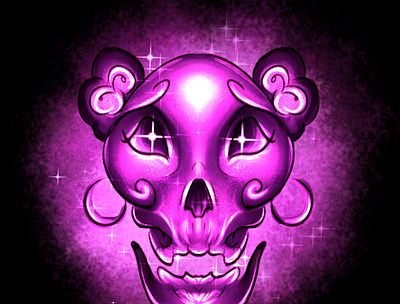 GIRL clip studio paint design digital art digital painting illustration skull skull art symmetry