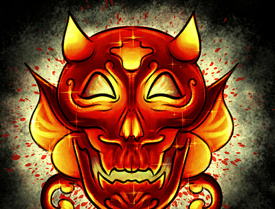 DEVIL clip studio paint design devil digital art drawing illustration skull skull art