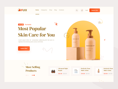 Cosmetics I Beauty care E-commerce website Hero Section