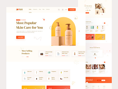 Cosmetics I Beauty care E-commerce website landing page app design beauty beauty clinic beauty products branding clean cosmetic packaging cosmetics design health care home page landing page makeup minimal online shop skincare ui ux web design website