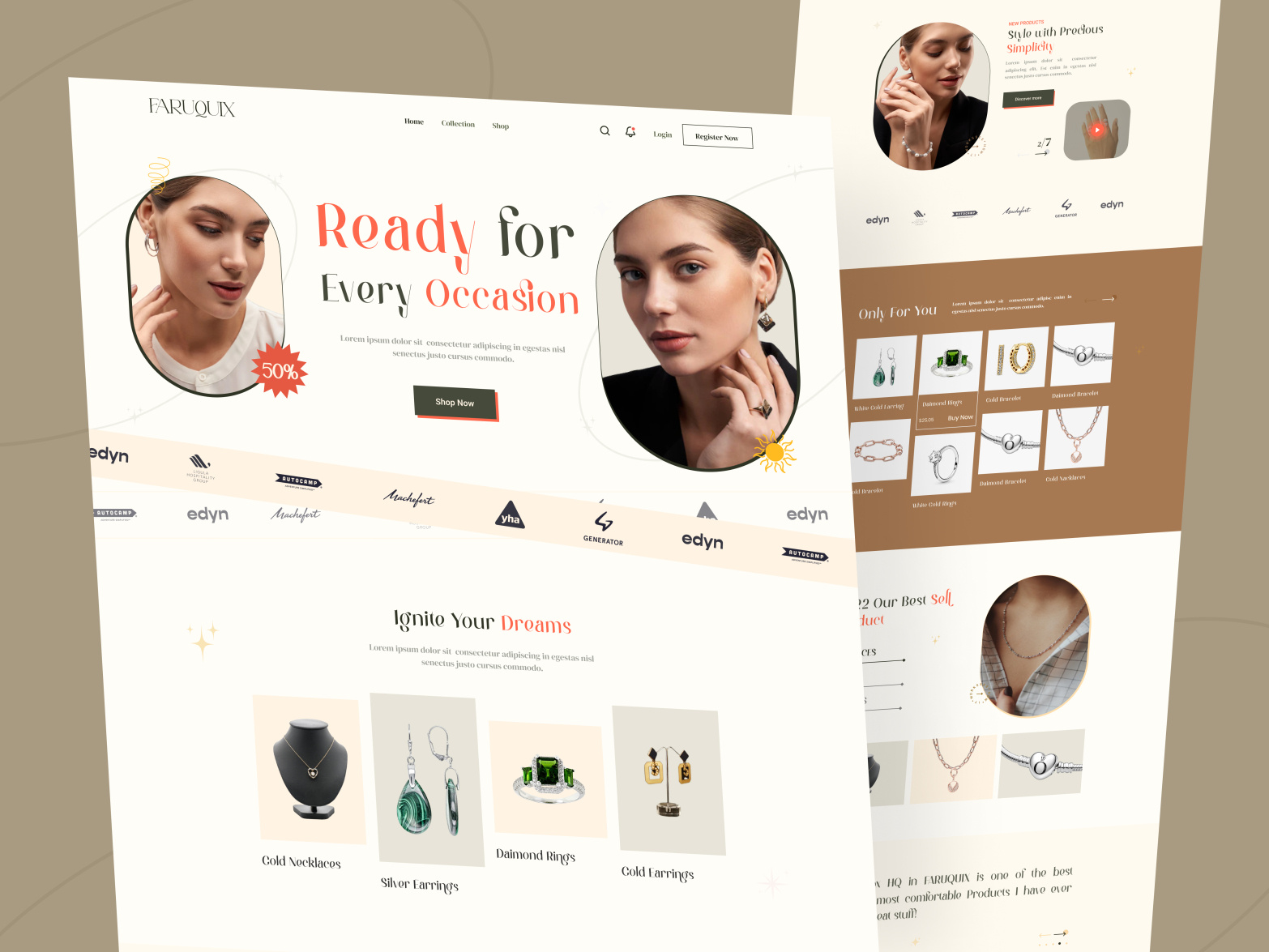 Faruque I Jewelry E-commerce landing page design by Md Omar Faruq on ...
