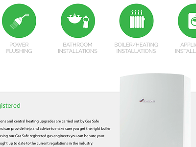 Efficient Gas concept homepage icons web design