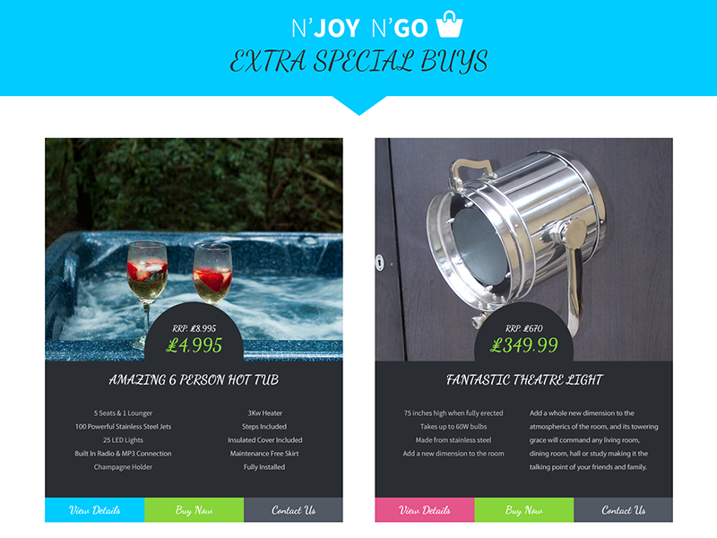 Product Offers boxes product concept homepage web design