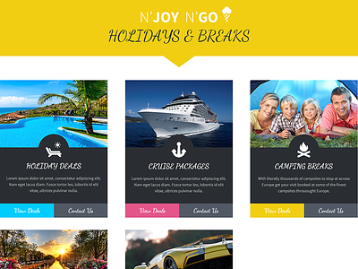 Holiday Breaks boxes concept hompage offers web design