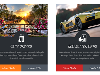 Holiday Breaks boxes concept homepage offers web design