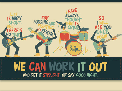 We can work it out beatles illustration lennon mccartney music paul ringo song thebeatles type