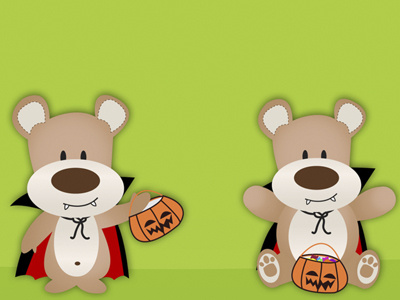 Ringo teddy bear bear cute dracula green halloween illustration mexico pumpkin ringo teddy treat trick