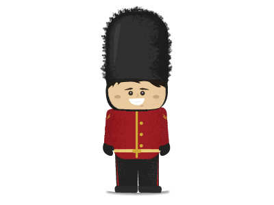 Happy Guard british character flat footguard guard illustration london red royal security soldier wip