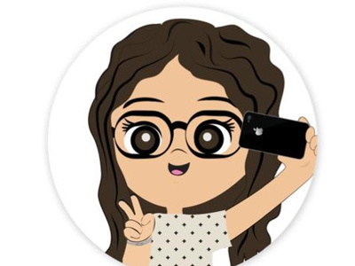 Selfie - Avatar avatar chibi cute girl illustration iphone mexico peace portrait selfie vector