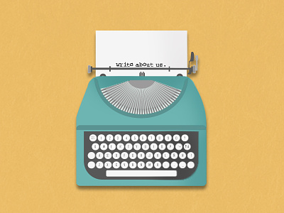 Write about us / Typewriter flat icon iconography illustration old school perks of being a wallflower qwerty retro typewriter vector vintage