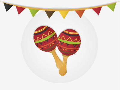 Maracas colorful flags flat flat icon icon illustration maracas mexican mexico music party vector