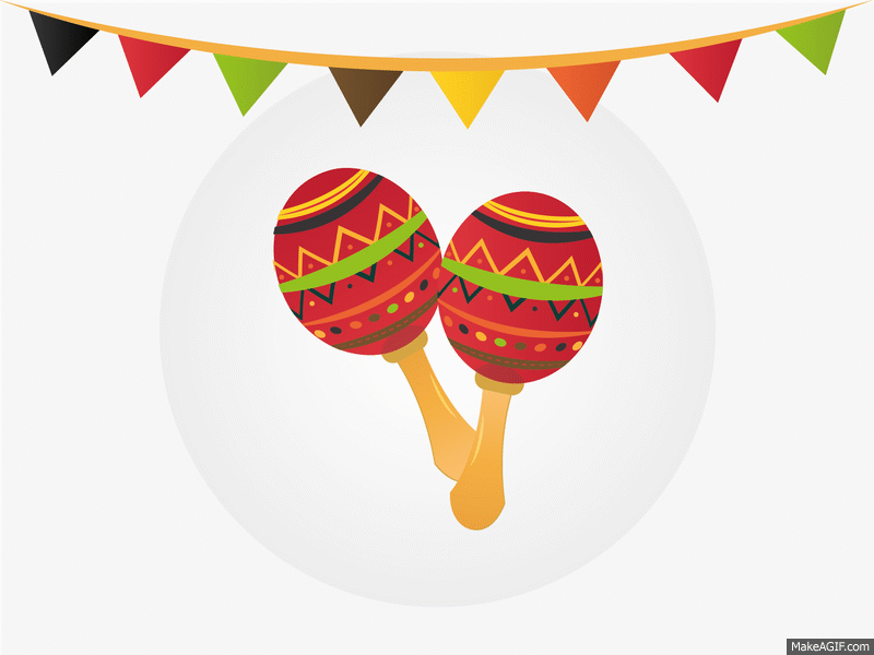 Make some music animation fiesta flat gif icon illustration latin maracas mexican music party vector