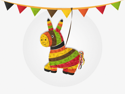 Piñata animation donkey flat gif icon illustration mexican mexico party pinata tradition vector