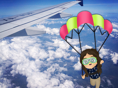 The sky is the limit chibi clouds cute illustration mexico parachute photography self portrait sky sky diving vector