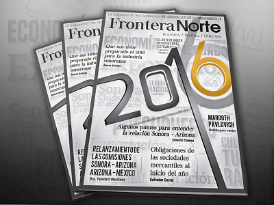 Frontera Norte Magazine cover design editorial illustration letters magazine mexico print publication vector
