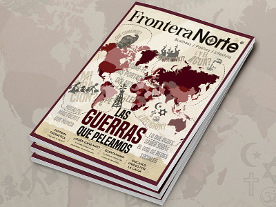 Las guerras que peleamos cover design editorial global illustration magazine mexico print publication vector war world