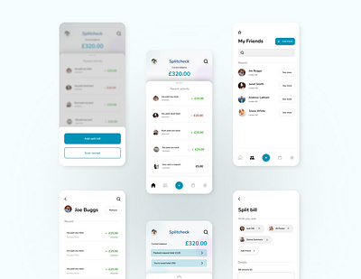 Splitcheck App Concept app app design design payment app product design split bill split check ui ux