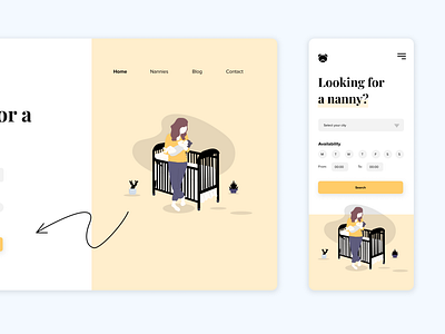 Nanny finder website (mobile)
