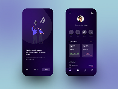 Cryptocurrency exchange app design