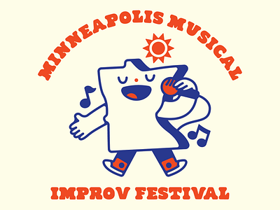 Minneapolis Musical Improv Festival branding design flat icon illustration logo minimal typography