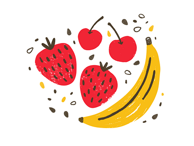 Trail Blazer banana design food fruit hand drawn illustration minimal package strawberry visual art