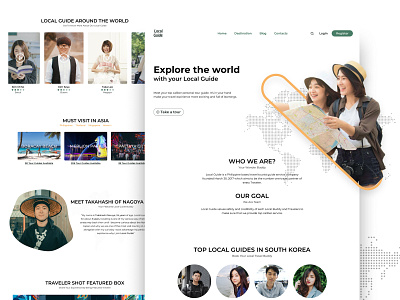 Local Guide Website design landing page design minimalist design travel web white