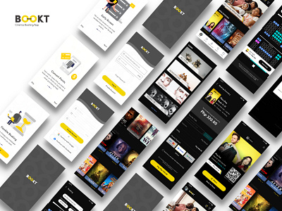 Bookt dark theme mobile app design uiux
