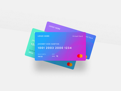 Virtual Cards cards design ewalletcards gradient mobile banking online banking user interface virtual cards
