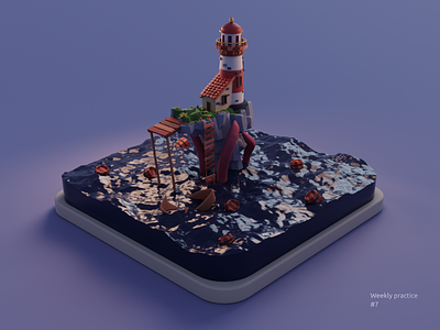Lighthouse 3d 3d art blender blender3d cycles design illustration lighthouse